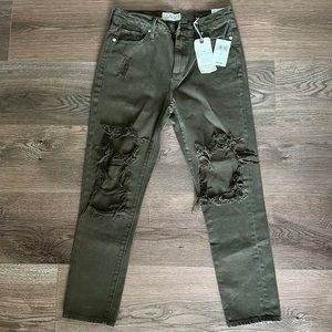 NWT Lucky Brand Bridgette Skinny Jeans Army Green